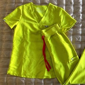 Figs Scrub Set-Limeade XS